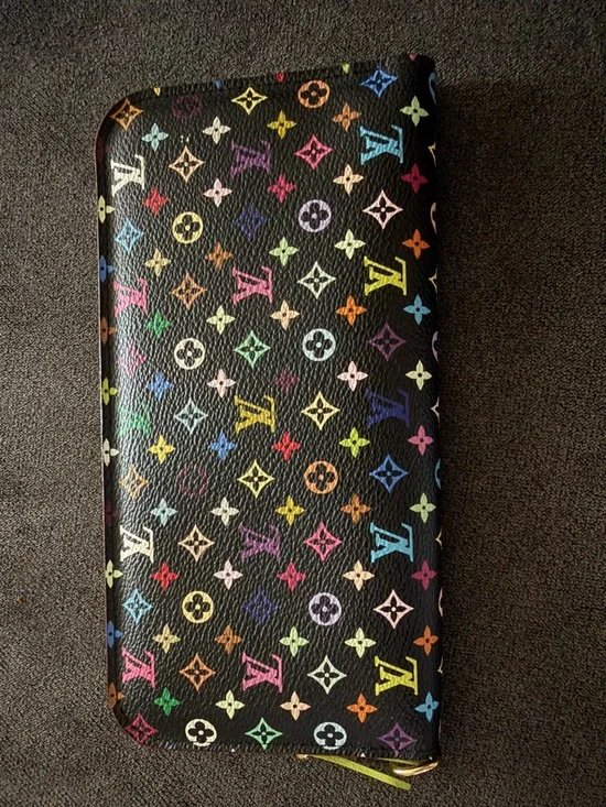 Louis Vuitton Black/Green Multicolor Mirakami Monogram Isolite Wallet w COA - Picture 2 of 9